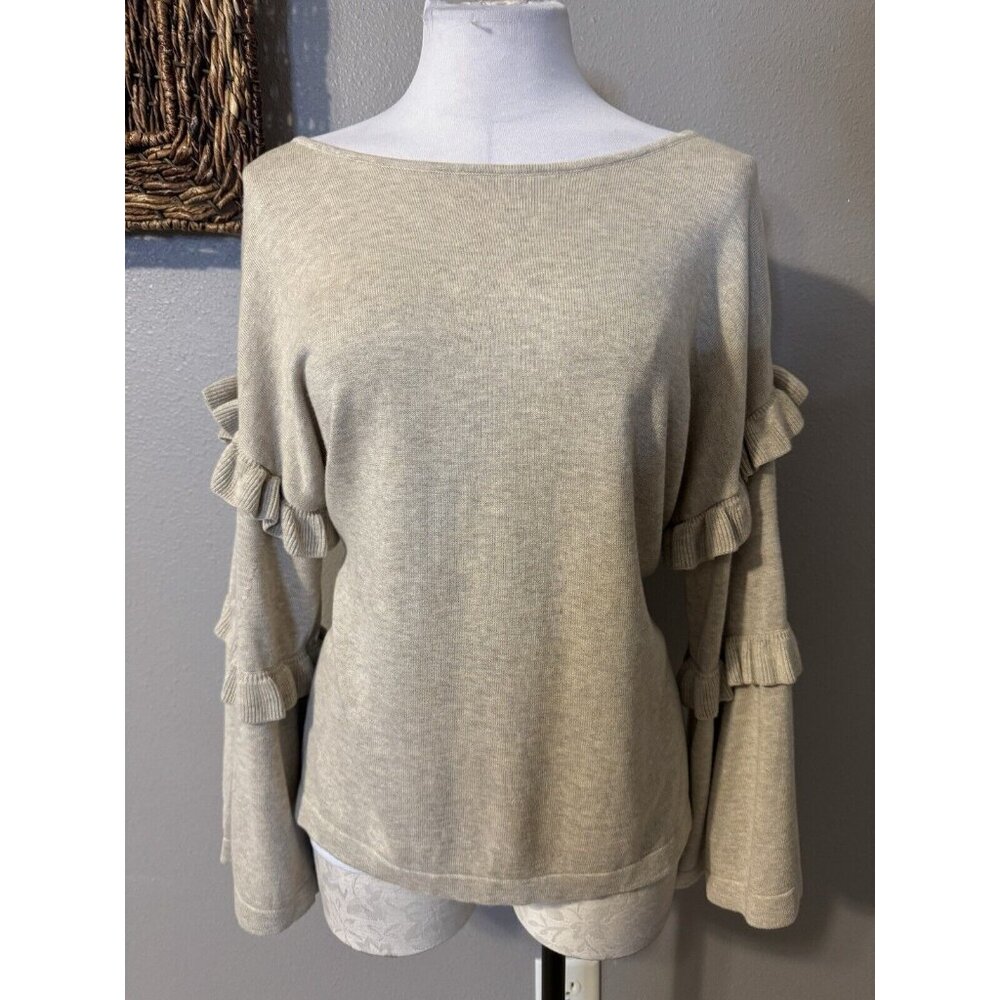 MSSP Max Studio Light Brown Statement Sleeve Wome… - image 3